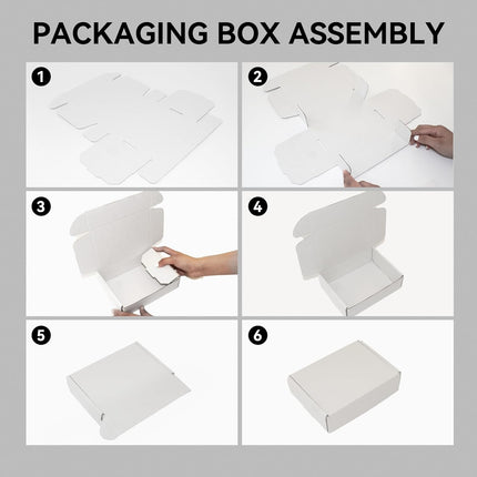 12x9x4 White Corrugated Shipping Boxes, 20-Pack