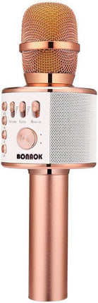 Wireless Bluetooth Karaoke Microphone, 3-in-1 Portable Handheld Mic Speaker Machine, Rose Gold
