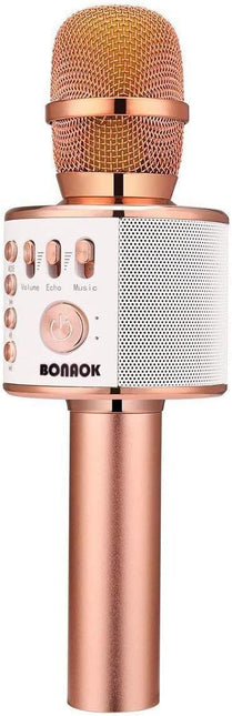 Wireless Bluetooth Karaoke Microphone, 3-in-1 Portable Handheld Mic Speaker Machine, Rose Gold