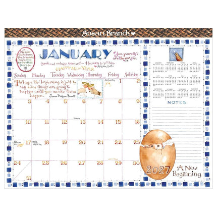SourceToHome FuenteACasa Cal 2027- Susan Branch Large Desk Pad Monthly Blotter — Home & Lifestyle
