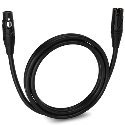 6 ft Balanced XLR Microphone Cable, 3-Pin Male to Female, Black