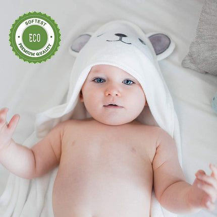Bear Ear Hooded Baby Towel, Rayon Made from Bamboo, 30 x 30 Inch