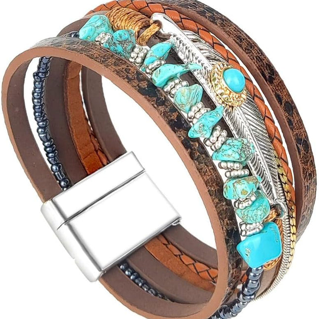 SourceToHome FuenteACasa Turquoise Bracelet for Women, Boho Western Bracelet for Turquoise Jewelry — Home & Lifestyle