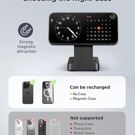 3-in-1 Magnetic Wireless Charging Station, Foldable Portable Charger