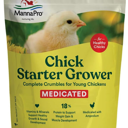 Medicated Chick Starter Grower Feed Crumbles with Amprolium, 5 lb Bag