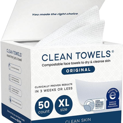 Clean Skin Club Clean Towels XL — 100% USDA Biobased Disposa