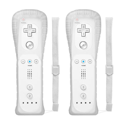 White Wireless Remote Controller 2-Pack with Wrist Straps and Silicone Cases