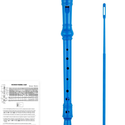 8-Hole Soprano Descant Recorder, Baroque Style, with Cleaning Rod & Case Bag