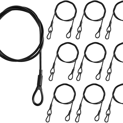 10-Pack Safety Security Cables for DJ Stage Lighting