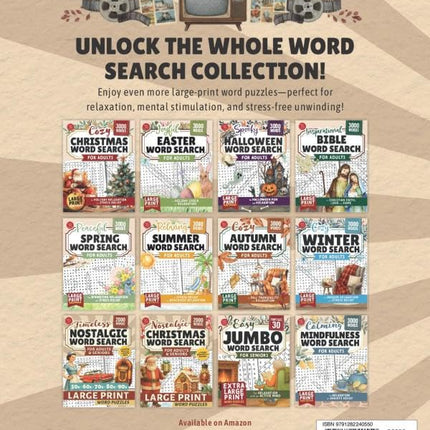 PlaySphere EsferaJuego Classic TV Word Search for Adults and Seniors: Large Print Word Puzzles — Toys & Games