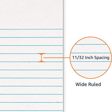 Wide Ruled Lined Writing Note Pads, 8.5 x 11.75 Inch, White, 12-Pack