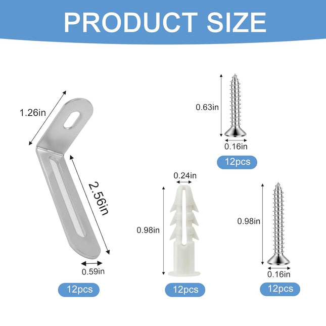 12 Pack Baby Proofing Anti Tip Furniture Anchors Kit