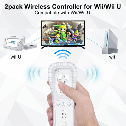 White Wireless Remote Controller 2-Pack with Wrist Straps and Silicone Cases