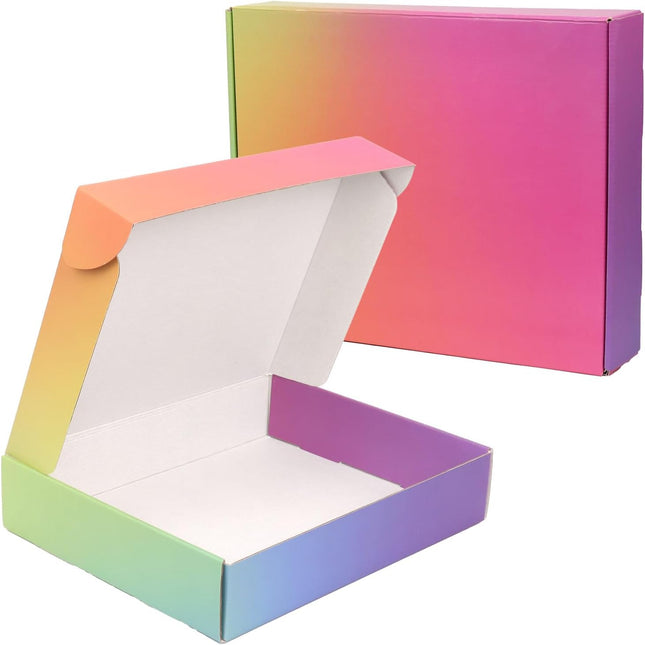 10x8x2 Colorful Corrugated Shipping Boxes, 30 Pack