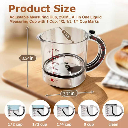 4-in-1 Adjustable Measuring Cup - easy clean