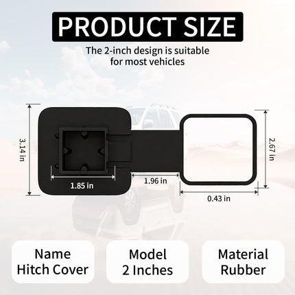 2 Inch Rubber Trailer Hitch Cover with American Flag Design