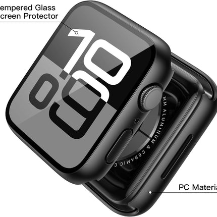 2-Pack Black Tempered Glass Smartwatch Case for 46mm Series 11 (2025) and Series 10