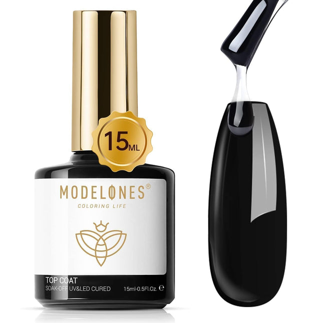 15ml No-Wipe High Gloss Clear Gel Top Coat