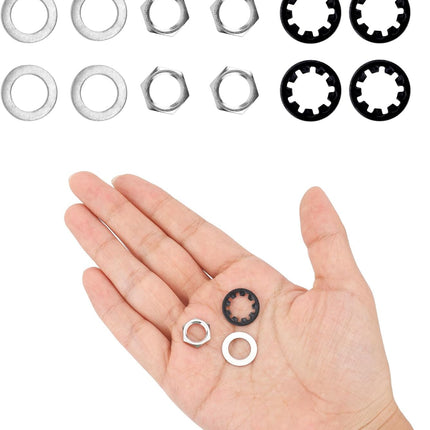 SourcetoHome 12pcs 3/8" Guitar Jack Nut and Washer, Input/Output Socket Nut & Washer Replacement Parts for Electric Guitar Bass Acoustic Amp Hardware Repair - General - detail view 3