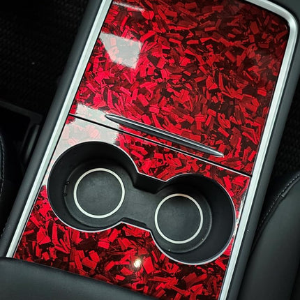 Forged Gloss Carbon Fiber Red Vinyl Wrap Roll - Red, 1 ft x 3.5 ft