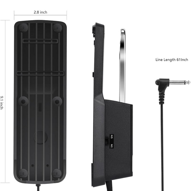 Universal Keyboard Sustain Pedal with Polarity Switch and 1/4-Inch Plug