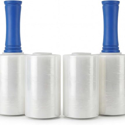 4 Pack Heavy Duty Clear Stretch Wrap for Moving, Shipping & Storage