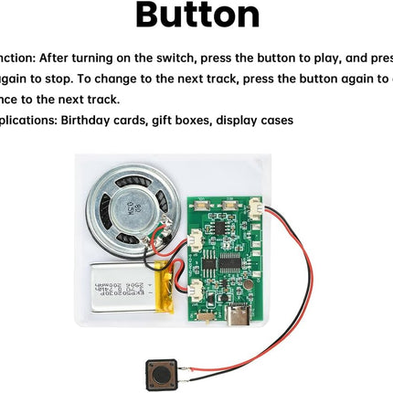 DIY Birthday Card Sound Module with Push Button and Speaker