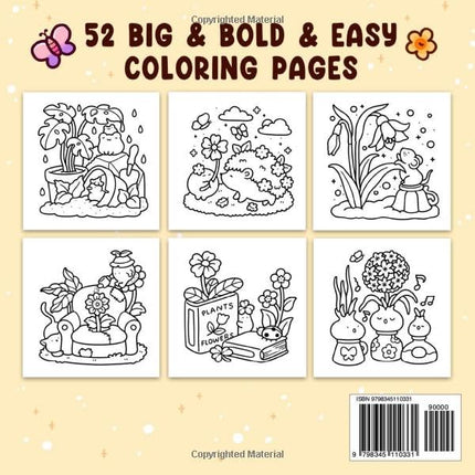 Into Gardens: Bold & Easy Coloring Book for Adults and Teens
