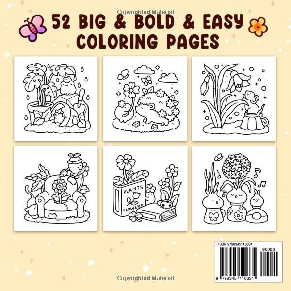 Into Gardens: Bold & Easy Coloring Book for Adults and Teens