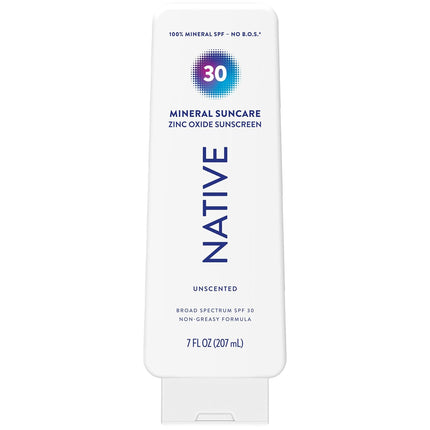 Mineral Sunscreen Lotion SPF 30, Unscented, Face & Body, 7 oz