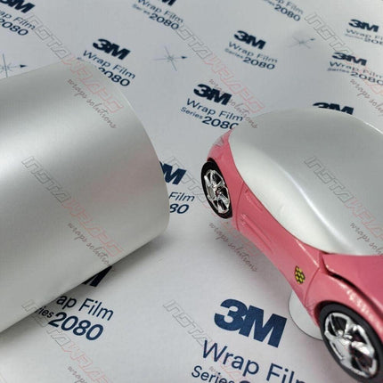 Satin Pearl White Automotive Vinyl Wrap Sample 3 in x 5 in