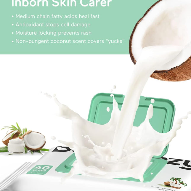 Baby Cozy Baby Wipes Cleansing & Moisturizing 2-in-1 Formula - 6 Packs with 40 Wipes Per Pack -- 240 Wipes