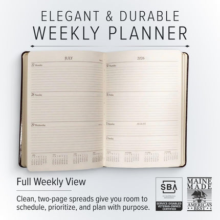2025-2026 Weekly Monthly Planner, Acadia Plum, 8 x 5.5