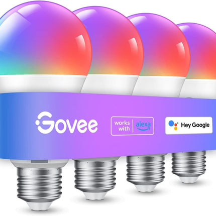 Smart Color Changing LED Light Bulbs, A19, 800 Lumens, 4 Pack
