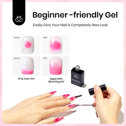 Clear Blooming Gel Polish 10ML for Marble, Floral & Watercolor Nail Art
