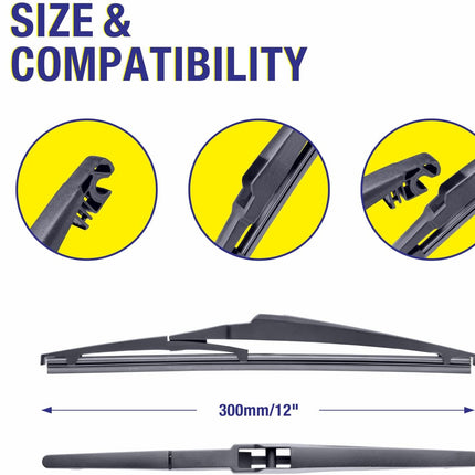 12-Inch Rear Wiper Blade Replacement for Select Vehicles