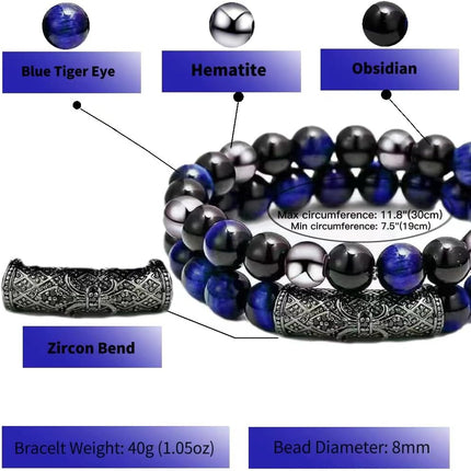 2-Piece Triple Protection Bead Bracelet Set
