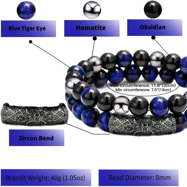 2-Piece Triple Protection Bead Bracelet Set