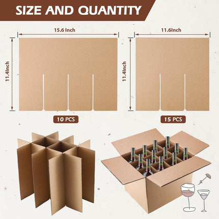 5 Sets Moving Box Glasses Divider Kits for 16 x 12 x 12 Inch Boxes