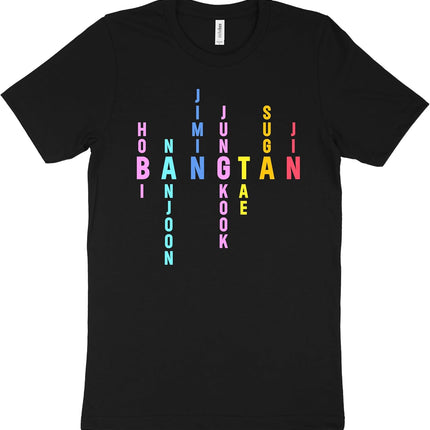 SourceToHome FuenteACasa Seven Stars Acrostic Graphic Tee - Premium Cotton Boy Band Typography — Home & Lifestyle