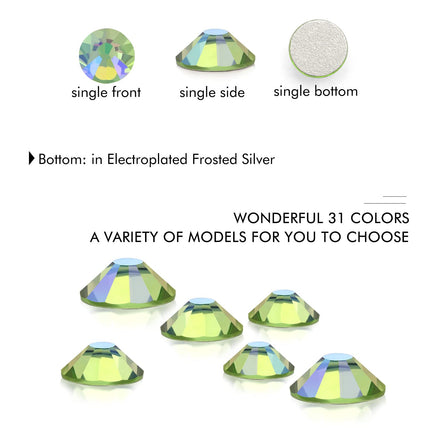 288-Piece Light-Green AB Glass Flatback Rhinestones, SS30 6.5 mm