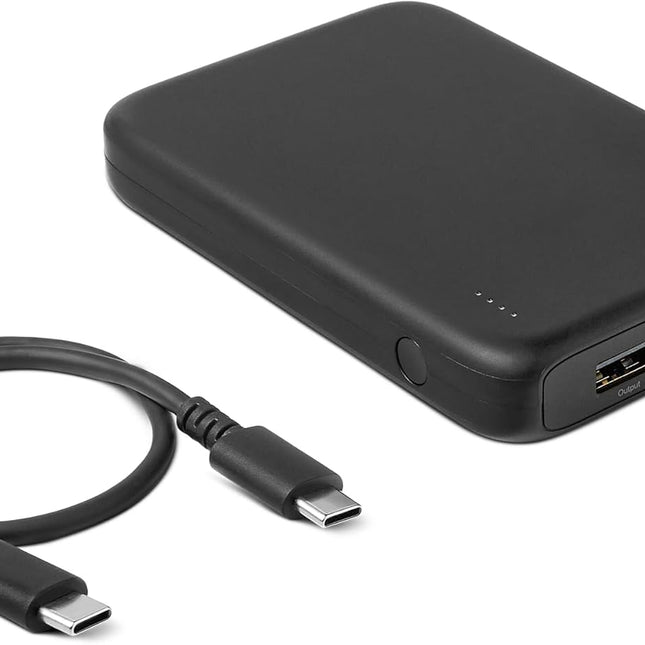 Slim Portable Charger Power Bank with LED Display, 10,000 mAh, Black