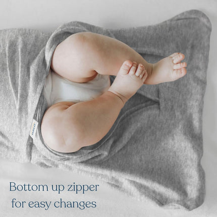 100% Cotton Sleepsack Swaddle, 3-Way Adjustable Wearable Blanket, TOG 1.5, Baby Blue, Newborn 0-3 Months