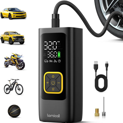 Portable Tire Inflator Air Compressor with 150 PSI Pressure Gauge