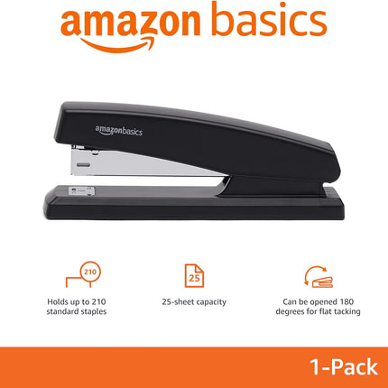 Black Office Stapler with 1000 Staples, 25-Sheet Capacity