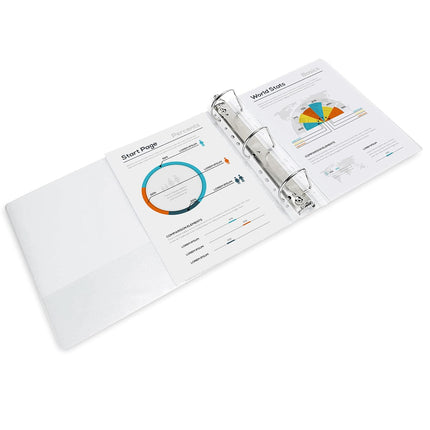 3 Inch White D-Ring Binders, 2 Pack