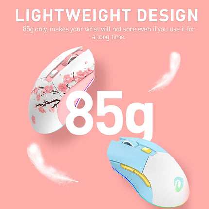 Sakura Pink Wireless Gaming Mouse with Charging Dock