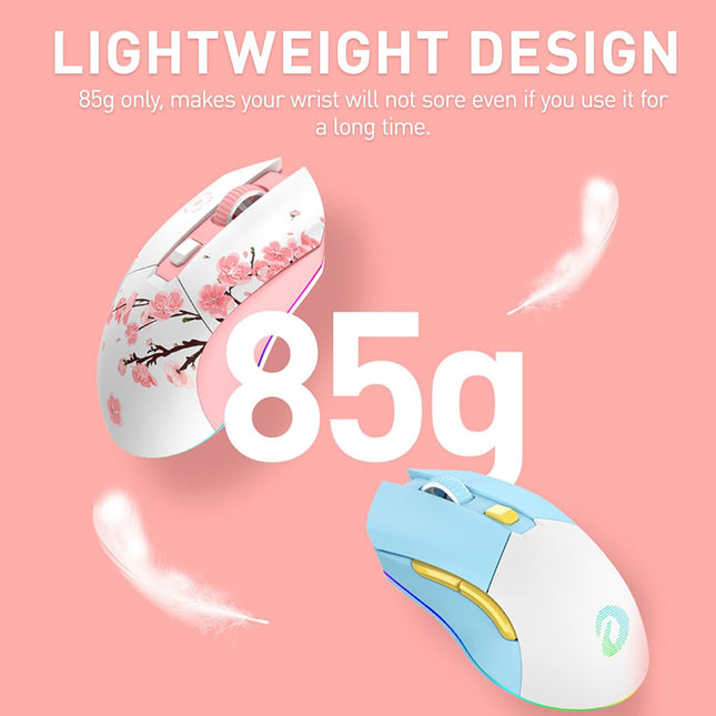 Sakura Pink Wireless Gaming Mouse with Charging Dock