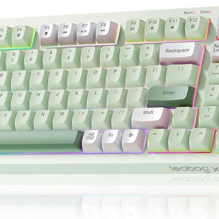 Green Tri-Mode Wireless Gaming Keyboard with Number Pad