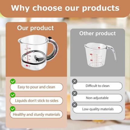4-in-1 Adjustable Measuring Cup - sliding base